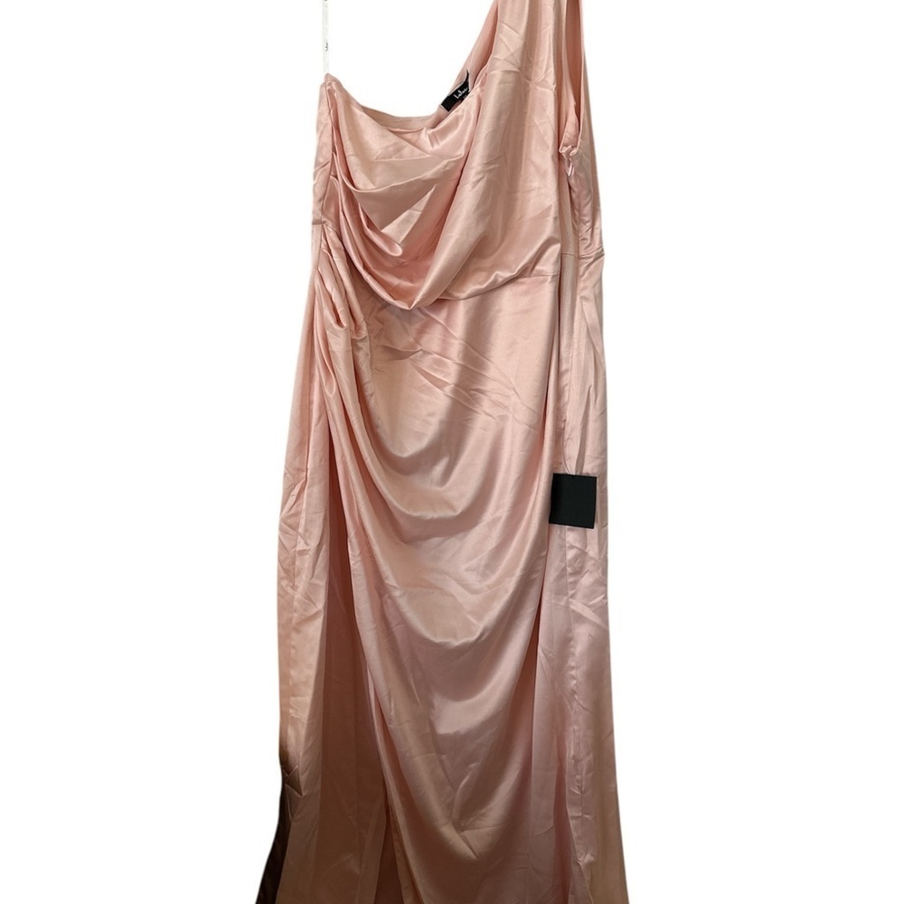 Lulus Dreaming of Elegance Blush Pink Satin One-Shoulder size 3X NWT - Picture 3 of 4